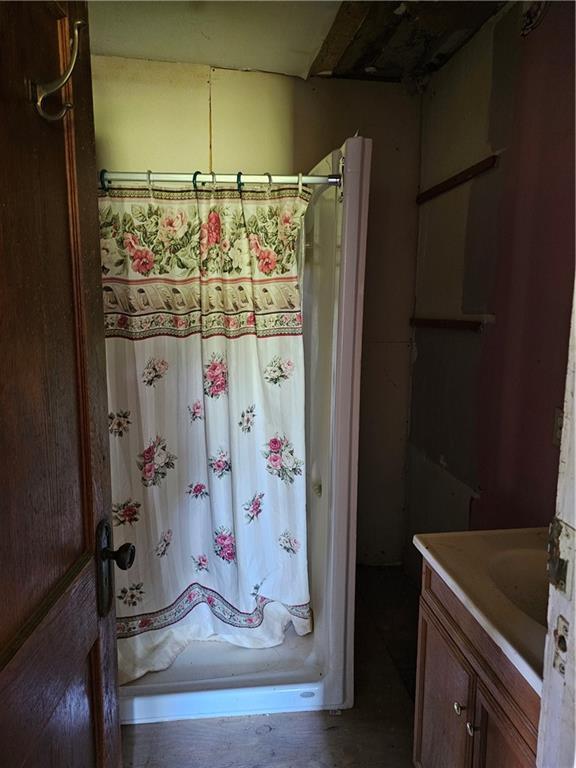 W 83rd St Unit 30720, De Soto, KS 66018 - full bathroom with vanity and a shower with shower curtain