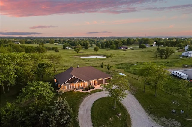 9425 NE 188th St, Trimble, MO 64492 - aerial view at dusk