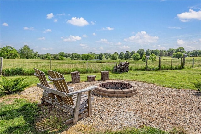 9425 NE 188th St, Trimble, MO 64492 - view of yard featuring a fire pit and a rural view