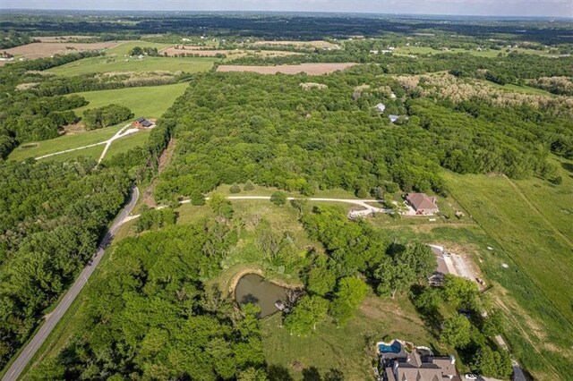 9425 NE 188th St, Trimble, MO 64492 - aerial view of property and surrounding area featuring a forest