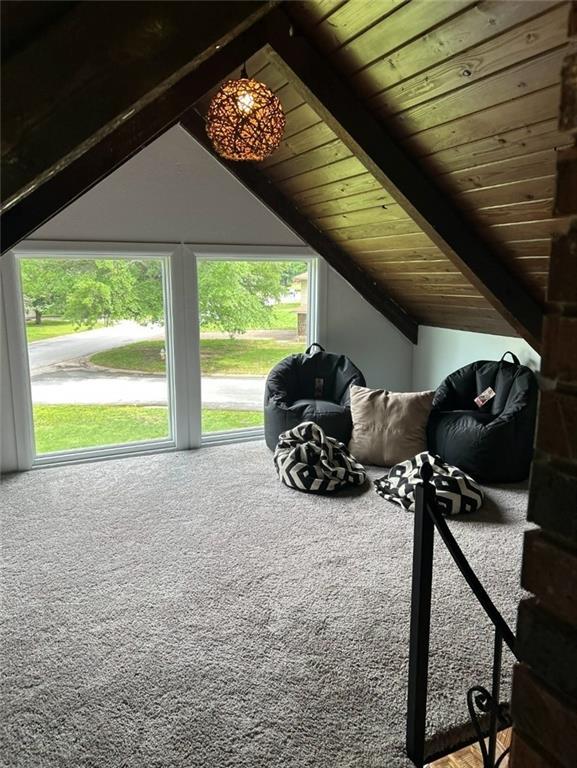 1702 Countryside Dr, Pittsburg, KS 66762 - bonus room featuring wood ceiling and carpet
