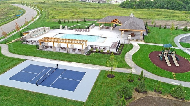 15349 W 173rd Ter, Olathe, KS 66062 - aerial view of property and surrounding area featuring a pool area