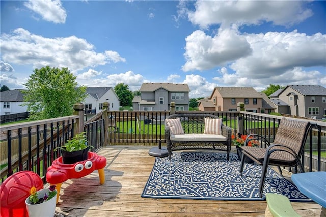 12435 Parkview Ave, Kansas City, KS 66109 - wooden deck with a residential view