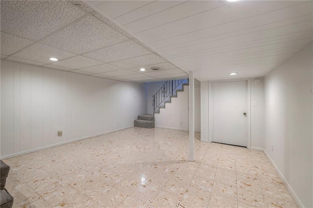 6109 W 54th Ter, Mission, KS 66202 - finished below grade area featuring stairs, recessed lighting, and baseboards