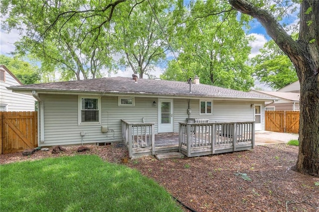 6109 W 54th Ter, Mission, KS 66202 - rear view of house with a gate and a deck