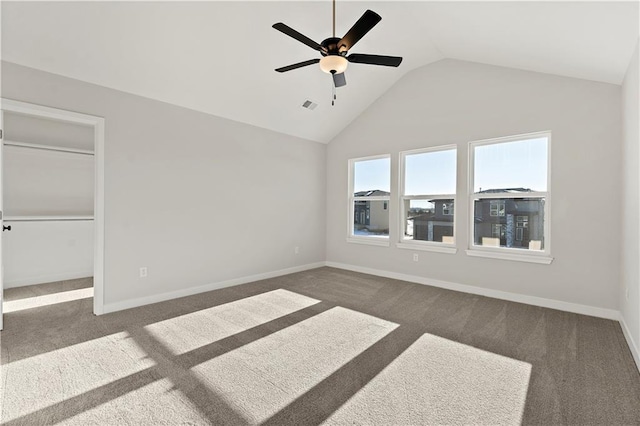 338 Meadowlark Dr, Raymore, MO 64083 - unfurnished bedroom featuring carpet flooring, lofted ceiling, baseboards, and ceiling fan
