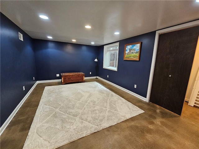 11306 E 45th St, Kansas City, MO 64133 - carpeted home theater room with recessed lighting and baseboards