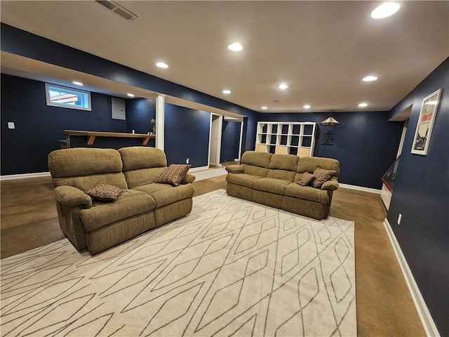 11306 E 45th St, Kansas City, MO 64133 - living area featuring baseboards and recessed lighting