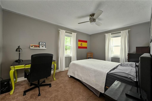 611 N Winnebago Dr, Lake Winnebago, MO 64034 - carpeted bedroom with a textured ceiling, ceiling fan, and baseboards