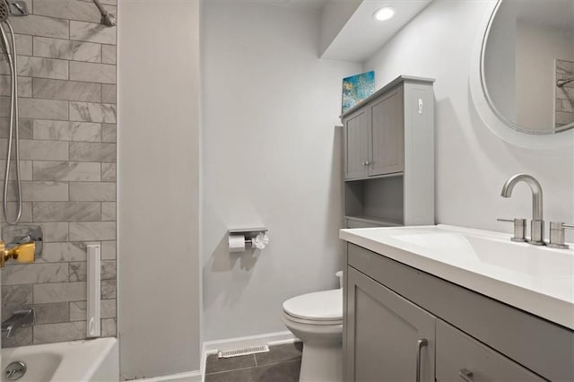 9520 Lamar Ave, Overland Park, KS 66207 - bathroom with tile patterned floors, shower / tub combination, and vanity