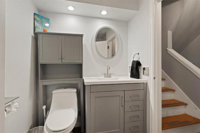 9520 Lamar Ave, Overland Park, KS 66207 - bathroom featuring vanity and recessed lighting