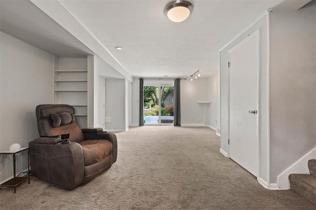 9520 Lamar Ave, Overland Park, KS 66207 - living area with carpet flooring and baseboards