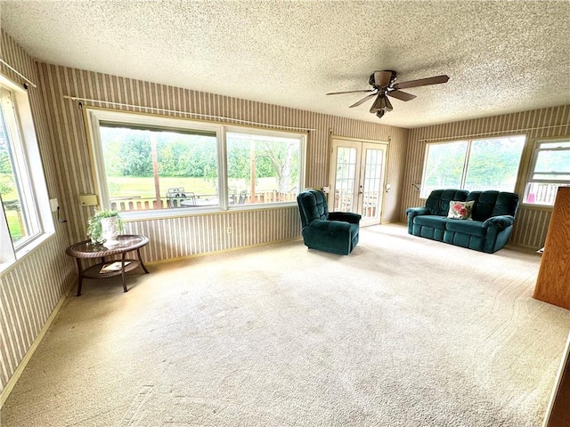 6705 E 140th Pl, Grandview, MO 64030 - sunroom with french doors and ceiling fan