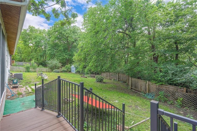 4838 Dearborn St, Mission, KS 66202 - wooden terrace with central AC unit