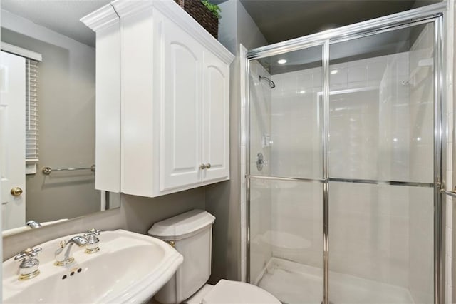 5403 Windsor Ln, Fairway, KS 66205 - bathroom with a sink, toilet, and a shower stall