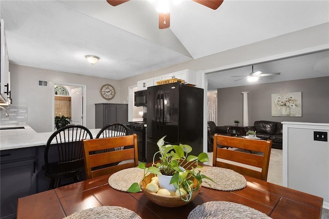 1512 Auburn Dr, Lees Summit, MO 64086 - dining area featuring ceiling fan