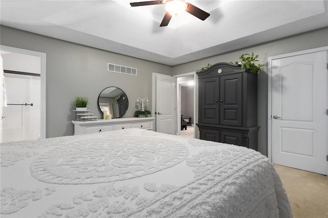 1512 Auburn Dr, Lees Summit, MO 64086 - bedroom with light colored carpet and ceiling fan