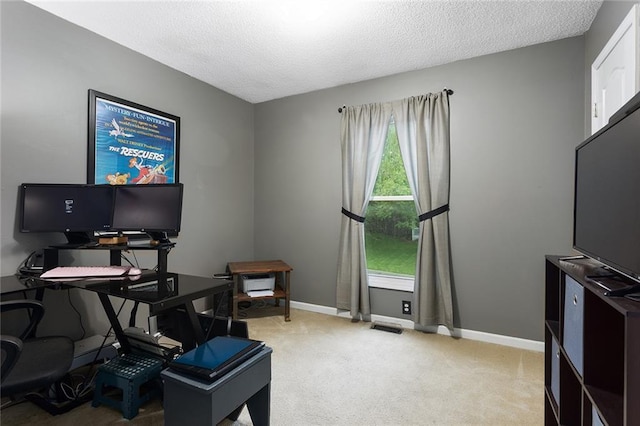 1512 Auburn Dr, Lees Summit, MO 64086 - office space featuring light carpet, a textured ceiling, and baseboards