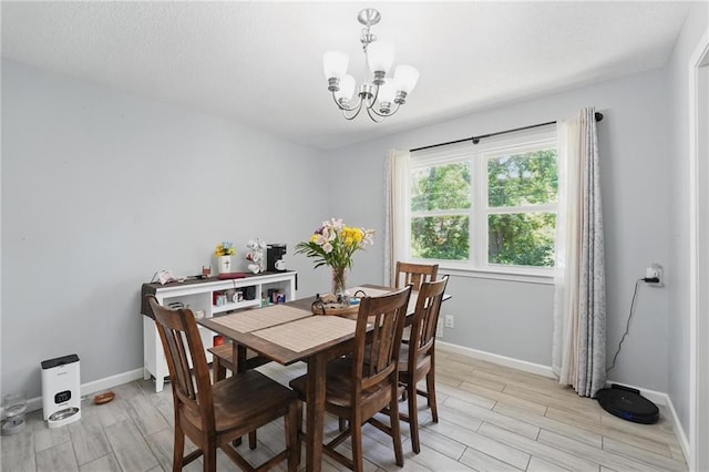 10621 E 32nd St, Independence, MO 64052 - dining room with a chandelier, light wood-type flooring, and baseboards