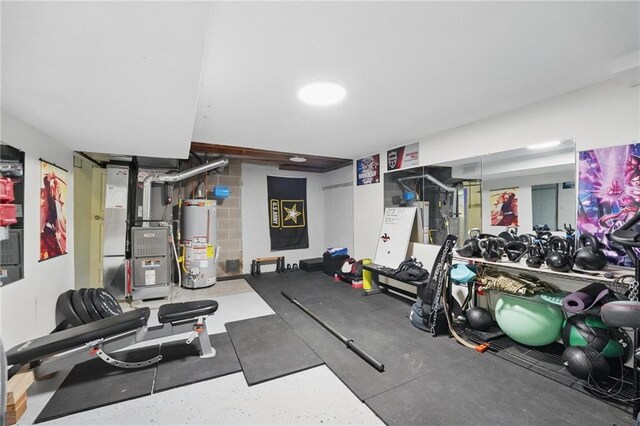 10621 E 32nd St, Independence, MO 64052 - gym with gas water heater and heating unit