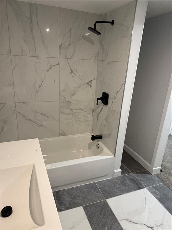 116 N Home St, Independence, MO 64053 - full bath featuring  shower combination and marble finish floors