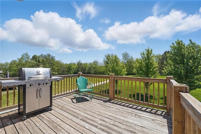 1037 NW 91st Ter, Kansas City, MO 64155 - wooden terrace featuring a lawn and a grill