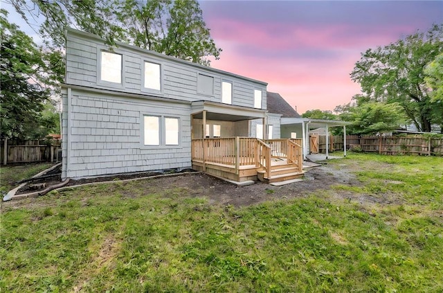706 W Cedar St, Olathe, KS 66061 - back of property with a wooden deck