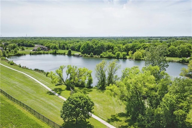 15801 Parkhill St, Overland Park, KS 66221 - drone / aerial view of a nearby body of water and a heavily wooded area