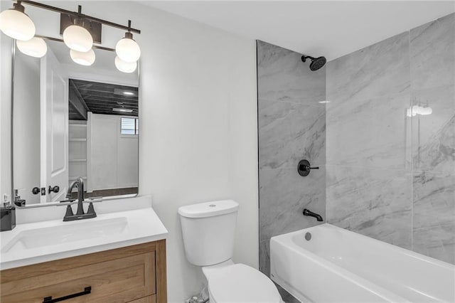 8823 E 111th St, Kansas City, MO 64134 - bathroom with vanity, toilet, and shower / bath combination
