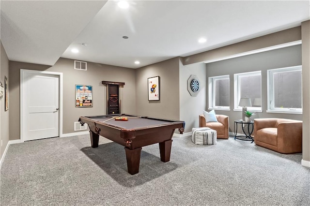 8756 Houston St, Lenexa, KS 66227 - rec room with billiards table, carpet, and recessed lighting