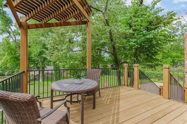 8122 Parkhill Rd, Lenexa, KS 66215 - wooden deck with a pergola