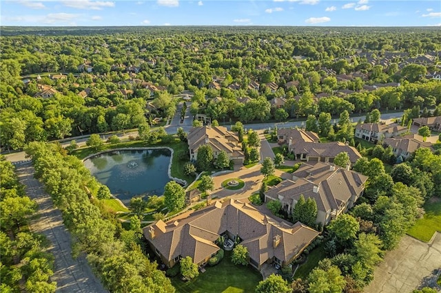 3116 W 137th St, Leawood, KS 66224 - view of property location with nearby suburban area, a forest, and a nearby body of water