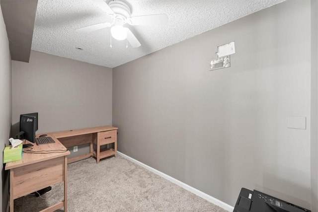 6221 W 126th Ter, Overland Park, KS 66209 - carpeted office featuring a textured ceiling and a ceiling fan