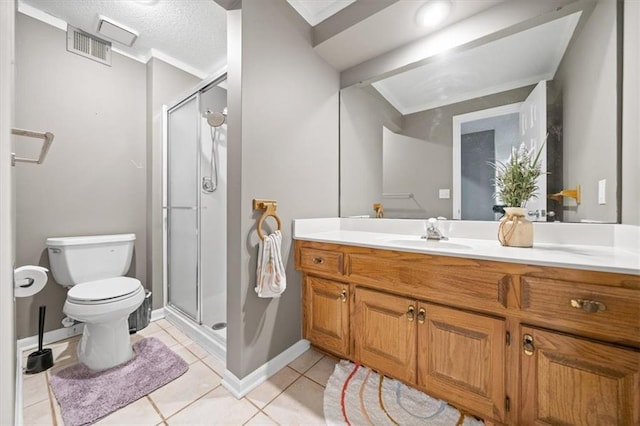 6221 W 126th Ter, Overland Park, KS 66209 - bathroom with a stall shower, vanity, and tile patterned flooring