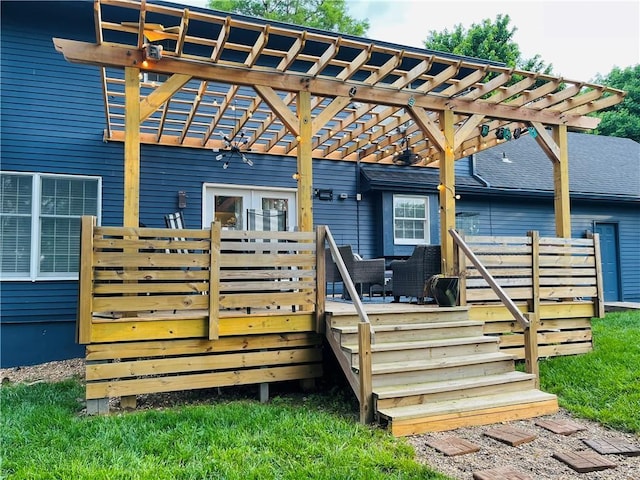 13106 E 57th St, Kansas City, MO 64133 - wooden terrace with a pergola