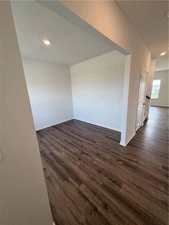 19611 W 201st St, Spring Hill, KS 66083 - spare room featuring dark wood-style floors, baseboards, and recessed lighting