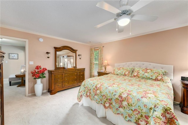 800 Ash Ct, Lansing, KS 66043 - bedroom with crown molding, light carpet, a ceiling fan, and baseboards