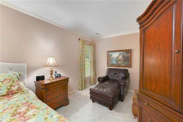 800 Ash Ct, Lansing, KS 66043 - bedroom featuring light carpet, ornamental molding, a textured ceiling, and baseboards