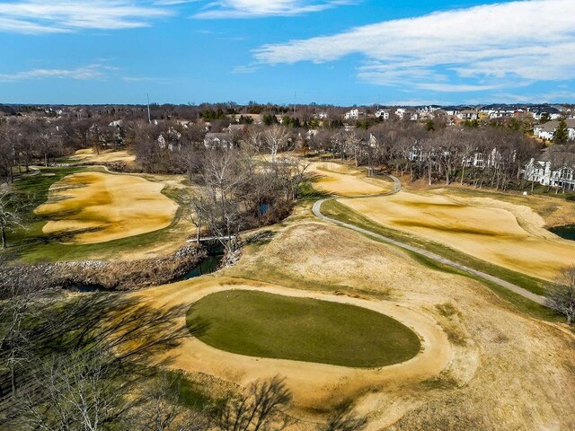 15142 Windsor Cir, Leawood, KS 66224 - aerial overview of property's location featuring a golf course and nearby suburban area