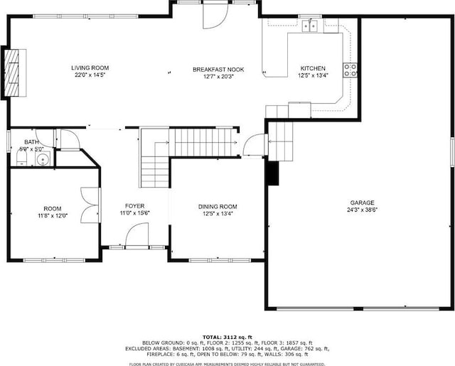 3104 SE 2nd St, Lees Summit, MO 64063 - room layout
