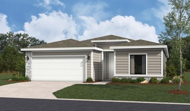20664 Barker St, Spring Hill, KS 66083 - view of front facade with a garage, driveway, and a front yard