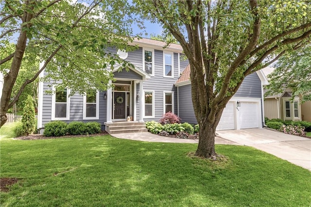9816 W 132nd Ter, Overland Park, KS 66213 - view of front of house with driveway, a front yard, and an attached garage