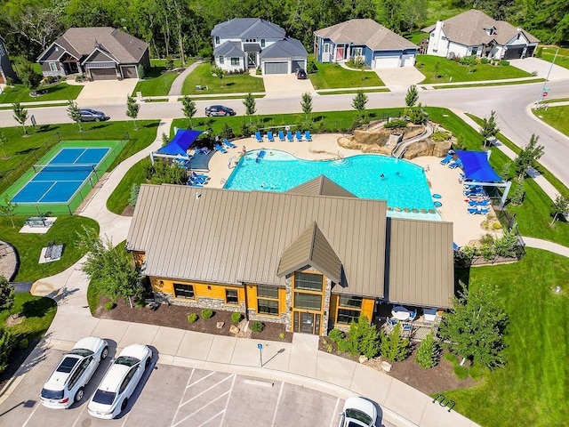 2055 NW Obrien Rd, Lees Summit, MO 64081 - aerial view of residential area with a pool area