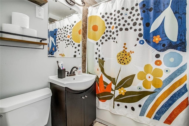 12500 E 48th Ter S, Independence, MO 64055 - bathroom featuring vanity, toilet, and a shower with curtain