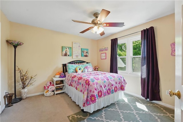 1040 Silverleaf Ln, Liberty, MO 64068 - bedroom featuring carpet, baseboards, and ceiling fan