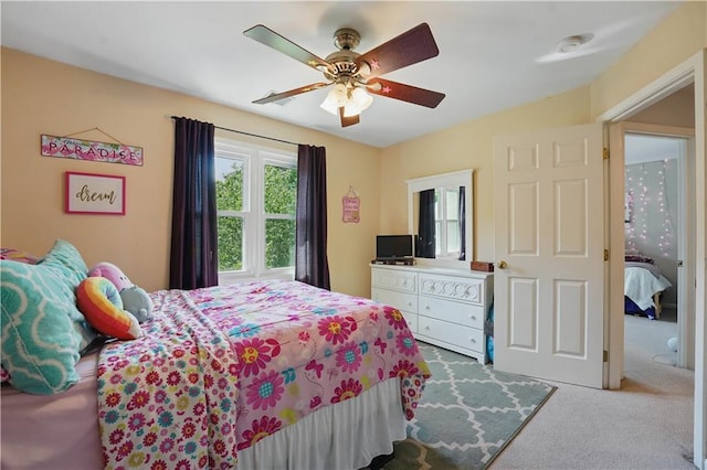 1040 Silverleaf Ln, Liberty, MO 64068 - bedroom with carpet flooring and a ceiling fan