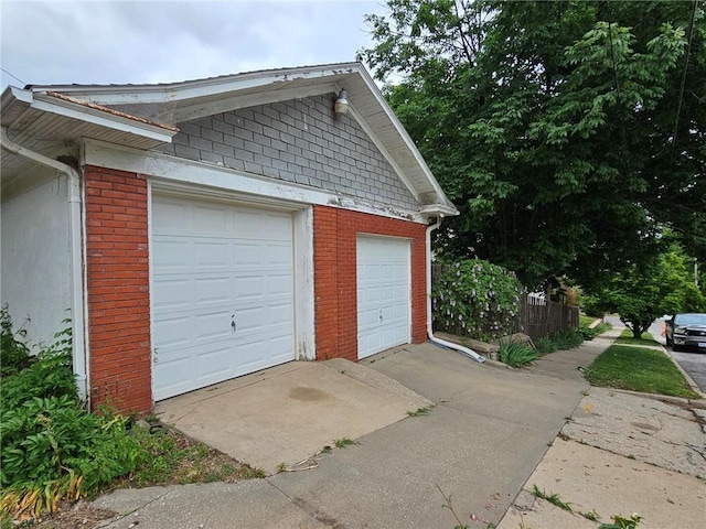 view of garage