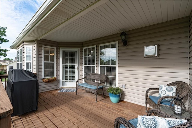 3100 Clarendon Rd, Sedalia, MO 65301 - wooden terrace featuring a grill