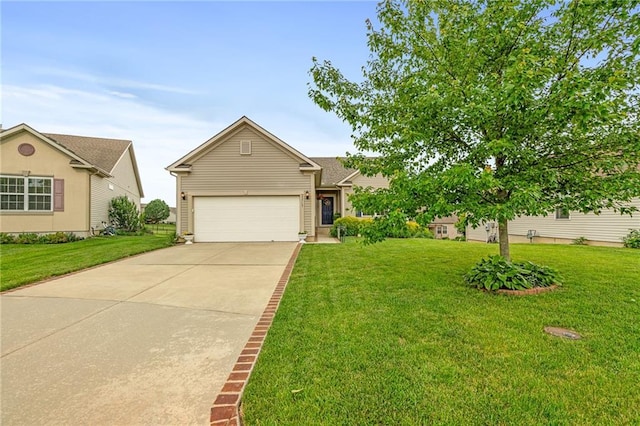 23713 W 88th St, Lenexa, KS 66227 - view of front of house with concrete driveway, a front yard, and an attached garage