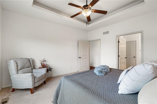 23713 W 88th St, Lenexa, KS 66227 - bedroom featuring a tray ceiling, carpet, a ceiling fan, and baseboards